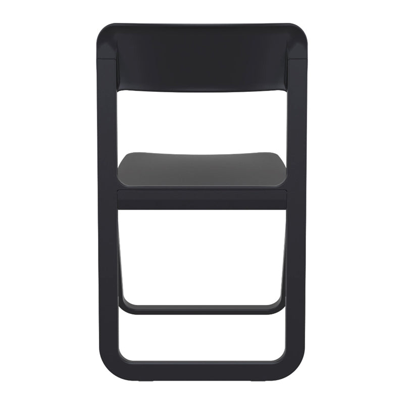 Pemberly Row Contemporary Folding Outdoor Chair Black