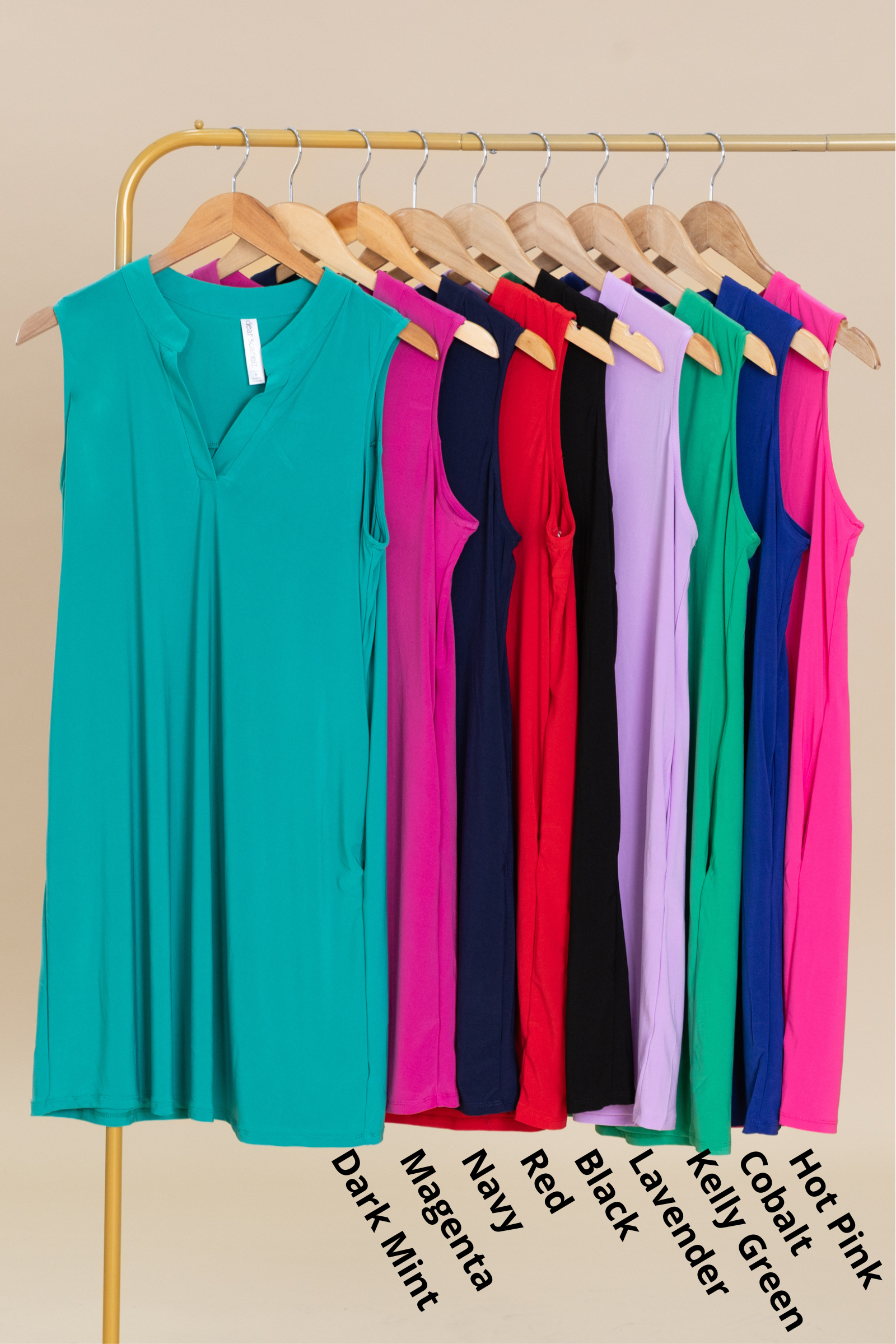 Lizzy Notch Neck Wrinkle Free Dresses