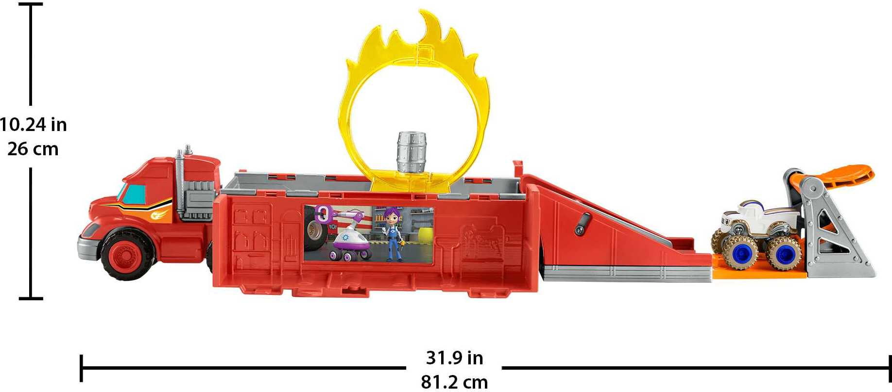 Fisher-Price Blaze and the Monster Machines Launch and Stunts Hauler， Transforming Vehicle Playset