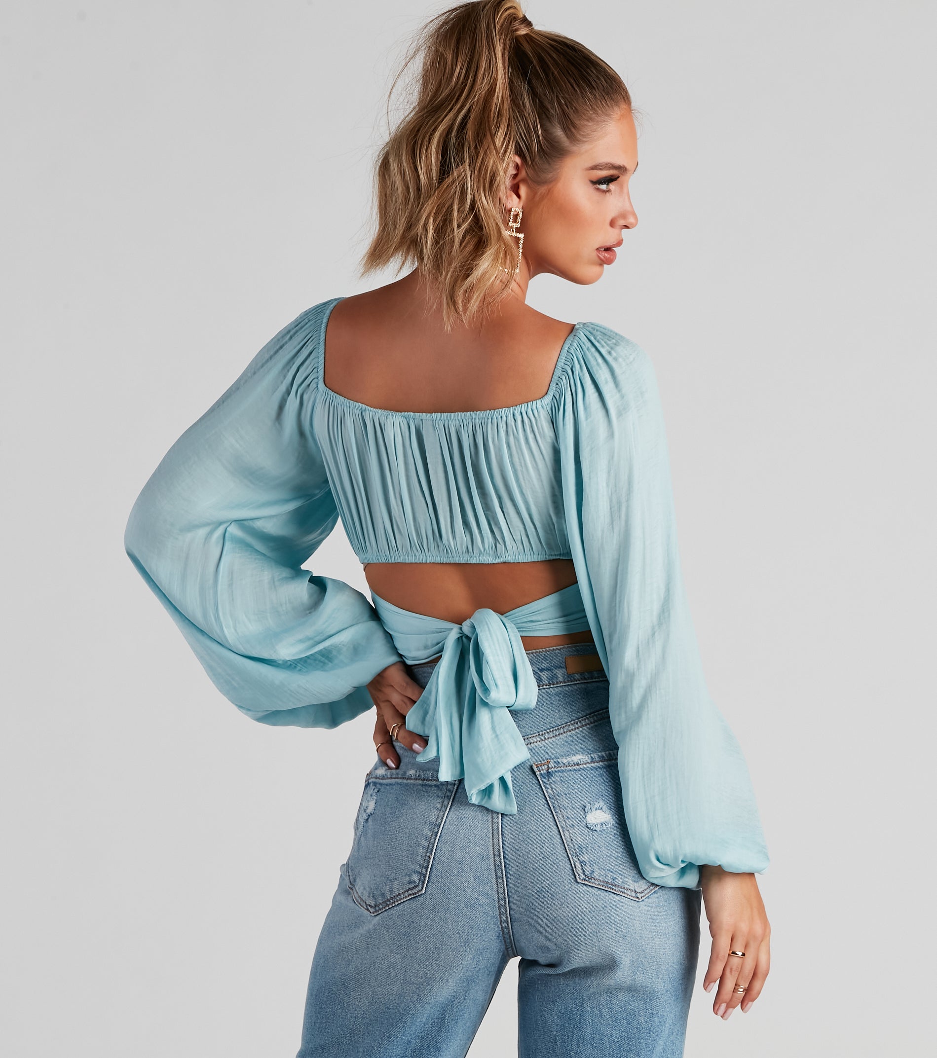 Sweet And Flirty Satin Crop Top