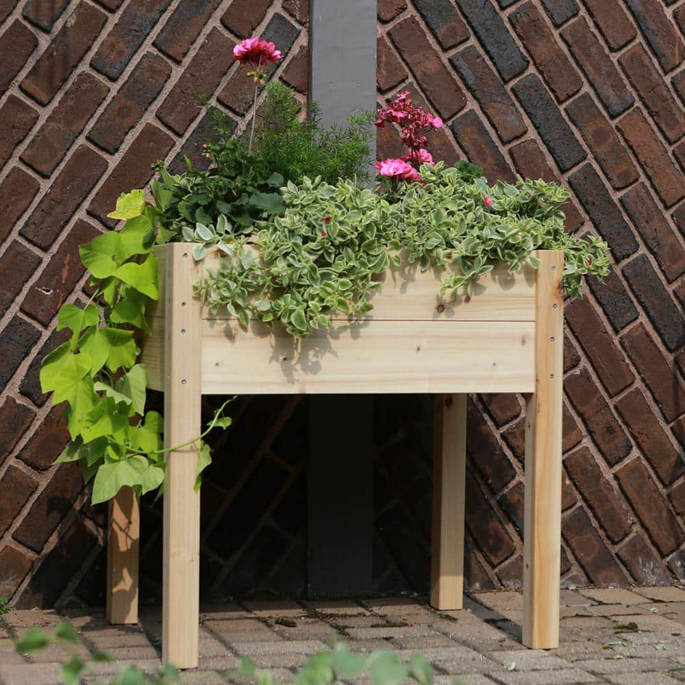 Outdoor Essentials Homestead 28 in. x 20 in. Cedar Raised Garden Bed Planter 357272