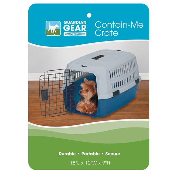 Pet Travel Crate Heavy Duty Plastic Blue Grey Secure Dog Cage Airline Approved (Medium)