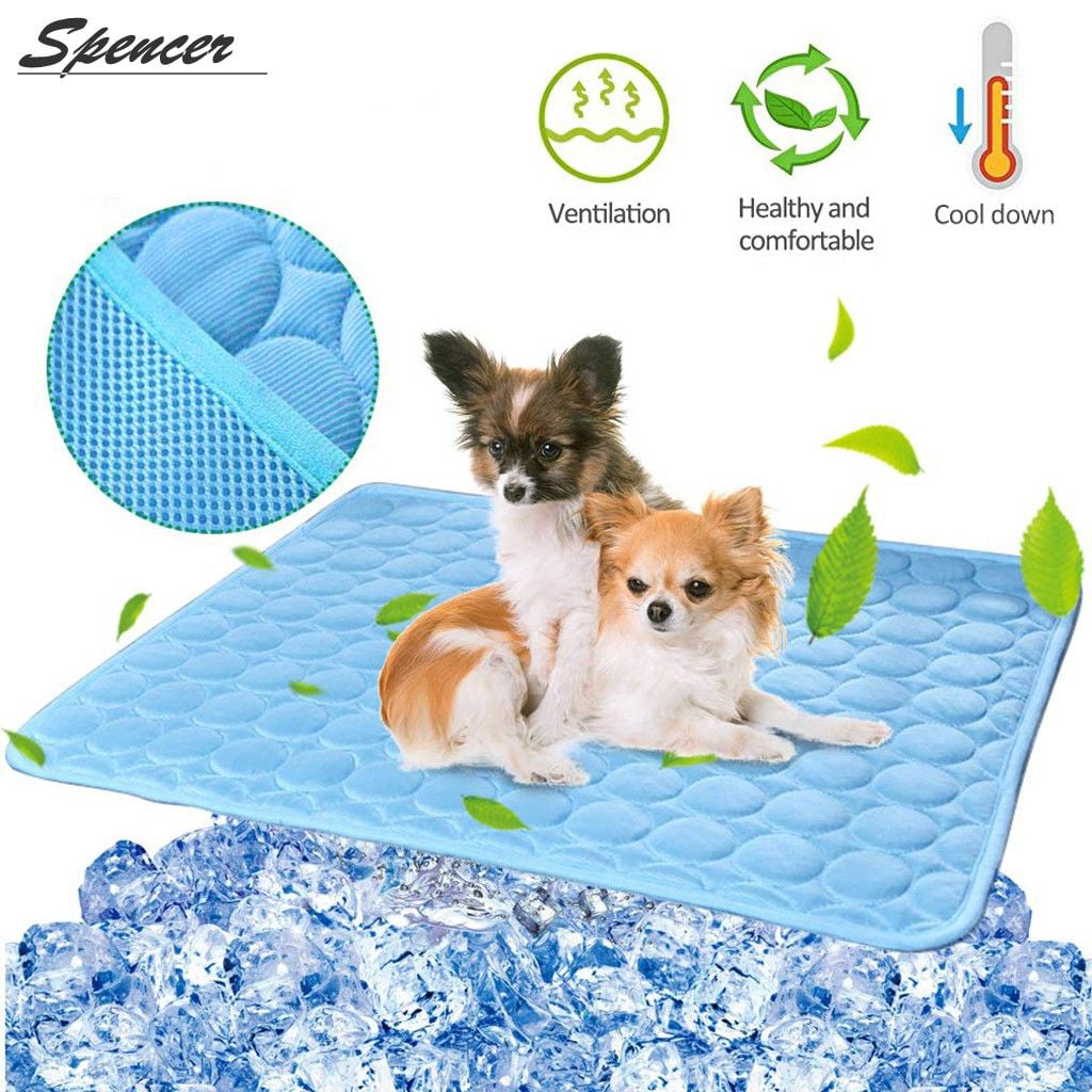 Spencer Pet Cooling Mat for Dogs Cats Non Toxic Breathable Ice Silk Cooling Pad Blanket for Kennels Crates Sofa Car Seats 