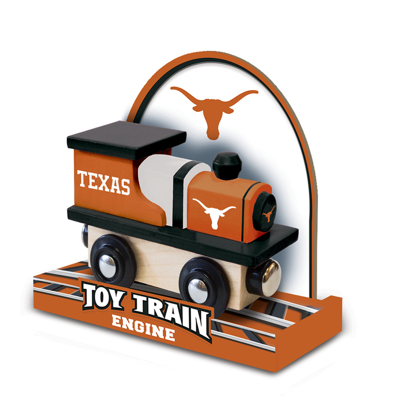 MasterPieces Officially Licensed NCAA Texas Longhorns Wooden Toy Train Engine For Kids