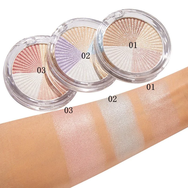 5 Color Highlighter Palette Shimmer Bronzer Powder Palette