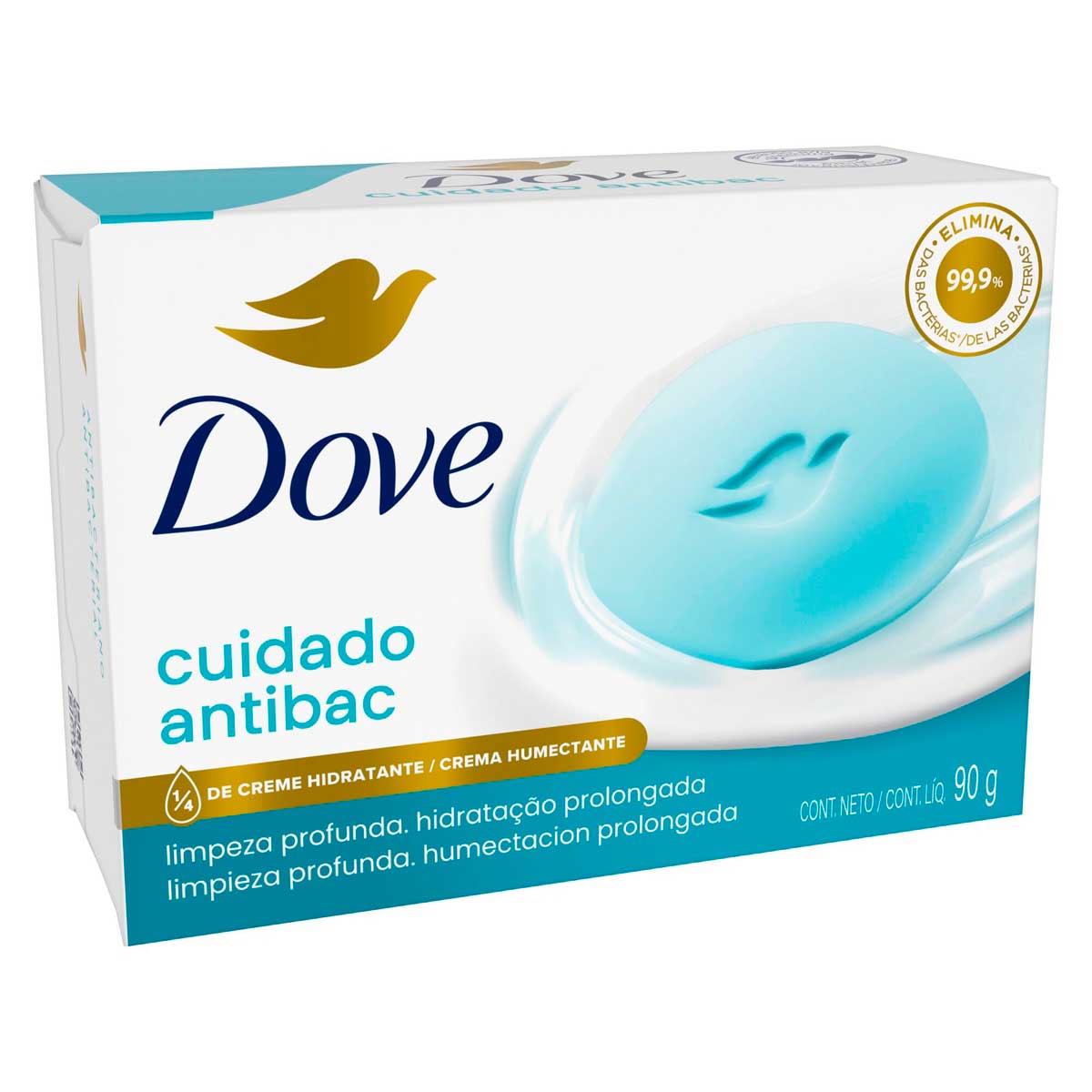 Sabonete em Barra Antibacteriano Dove Cuida & Protege Caixa 90 g