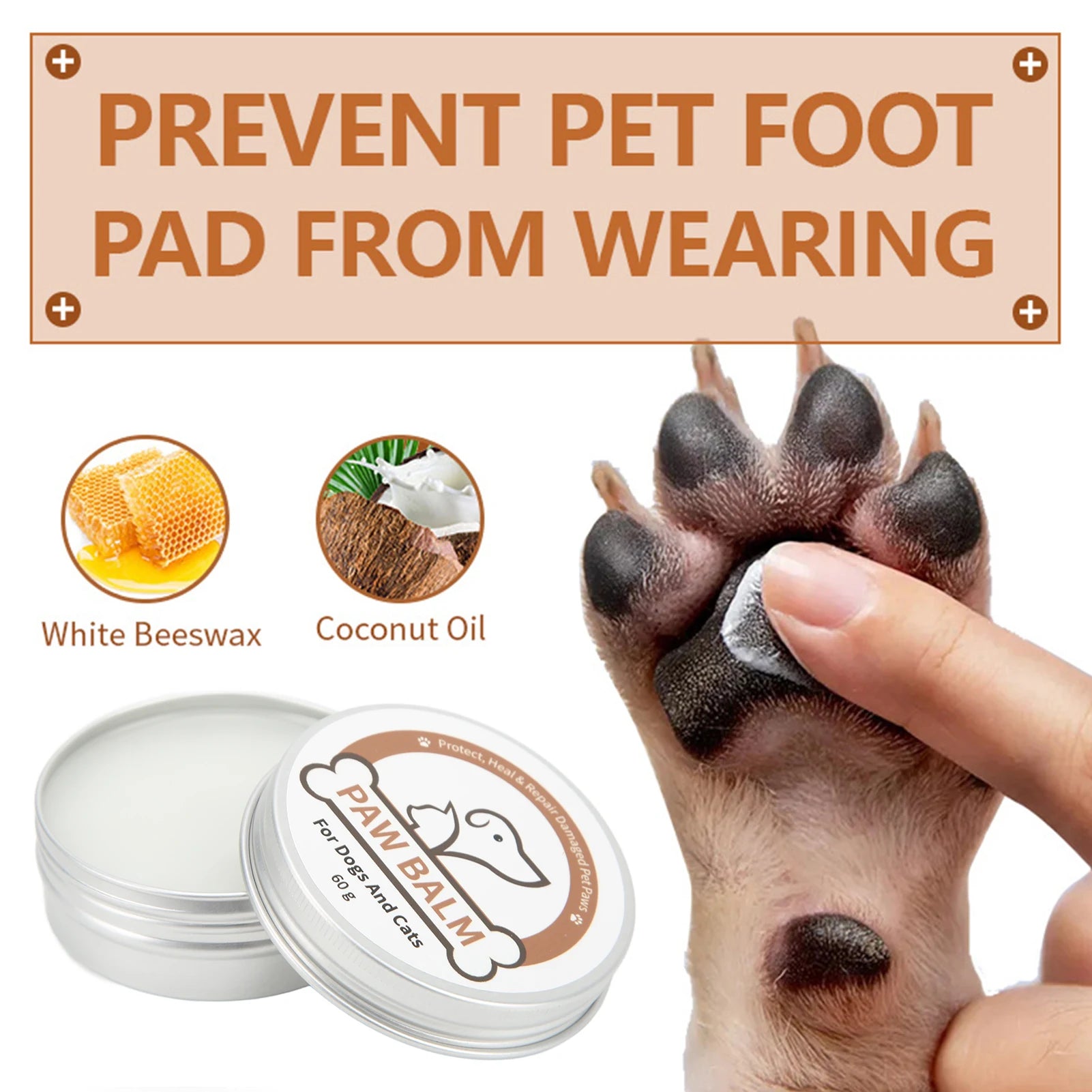 Natural Coconut Oil Paw Balm – All-Weather Protection for Dogs | Organic Paw Pad Treatment