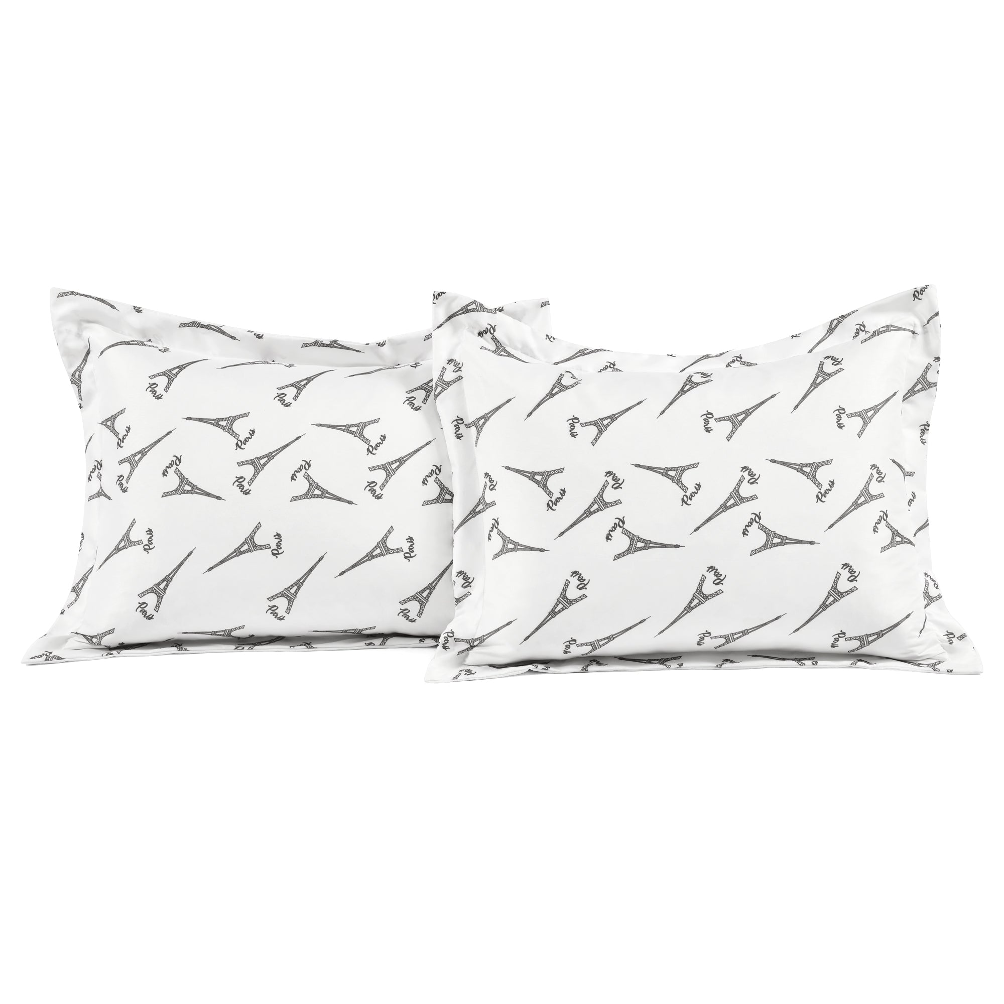 Vintage Paris Rose Butterfly Script Comforter Set