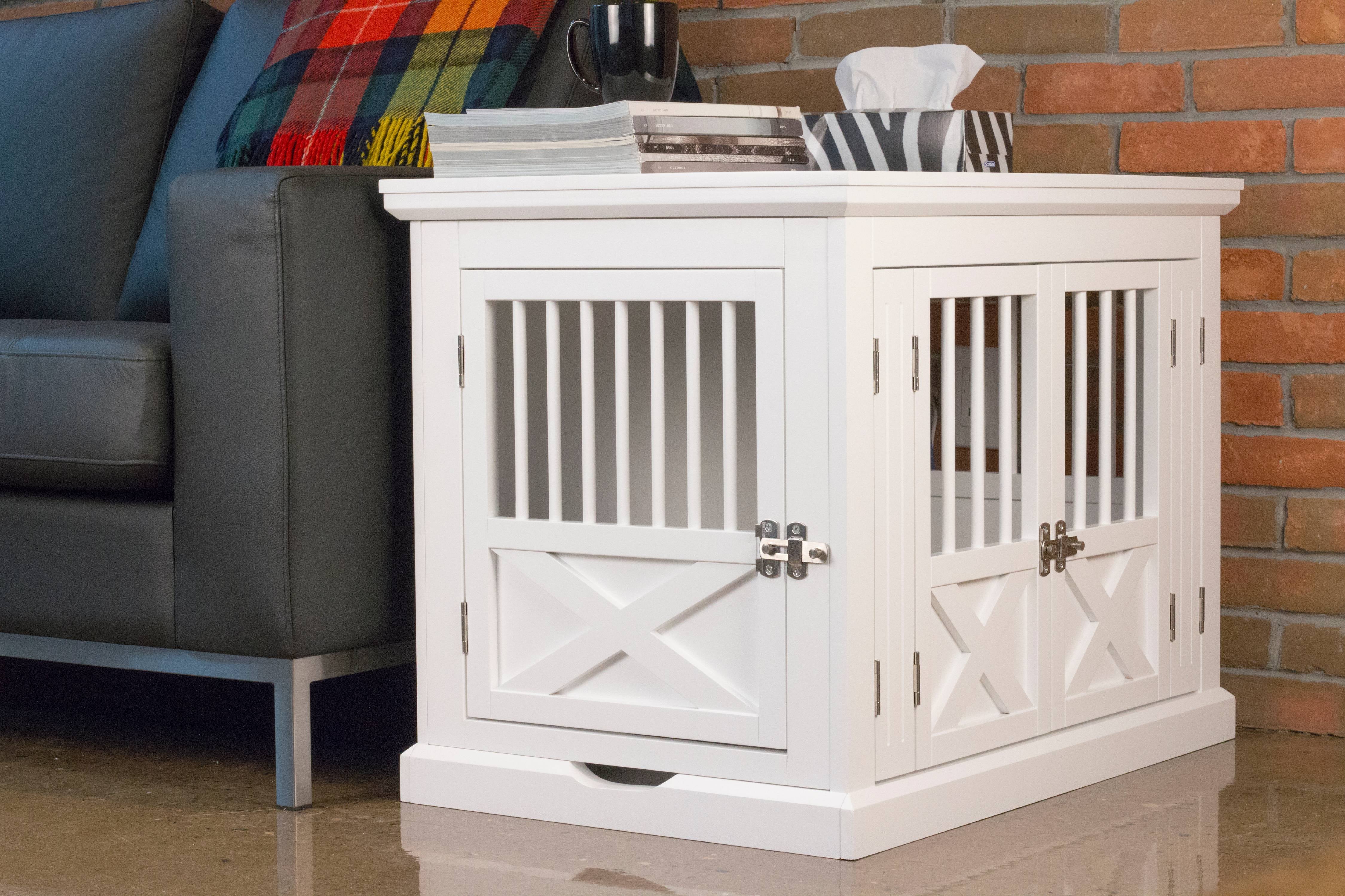 Zoovilla Triple Door Dog Crate， White， Medium， 30.63