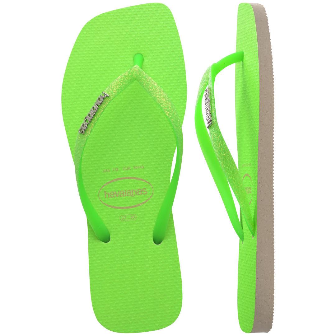 Chinelo Havaianas Slim Square Glitter Neon