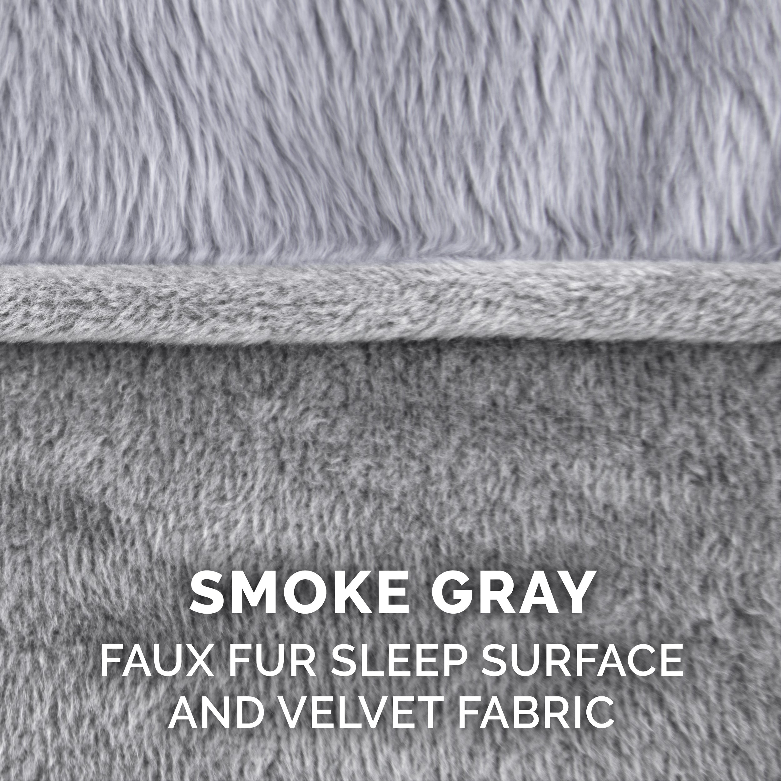 FurHaven Pet Products | Memory Foam Faux Fur and Velvet Sofa Pet Bed for Dogs and Cats - Smoke Gray， Medium