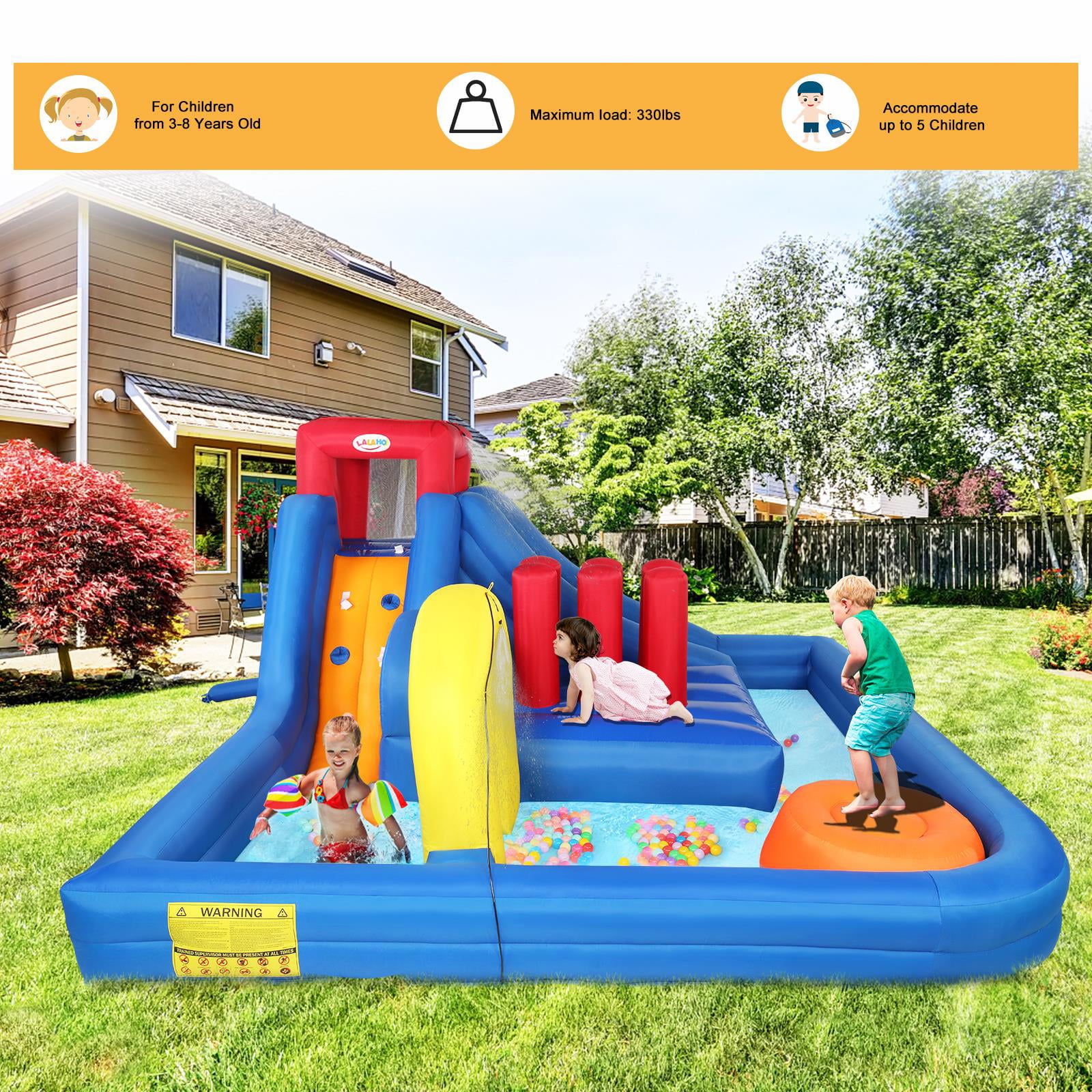 UBesGoo Inflatable Bouncer House Castle Ball Pit Jumper Water Slides 3-12 Years ， PVC， Child