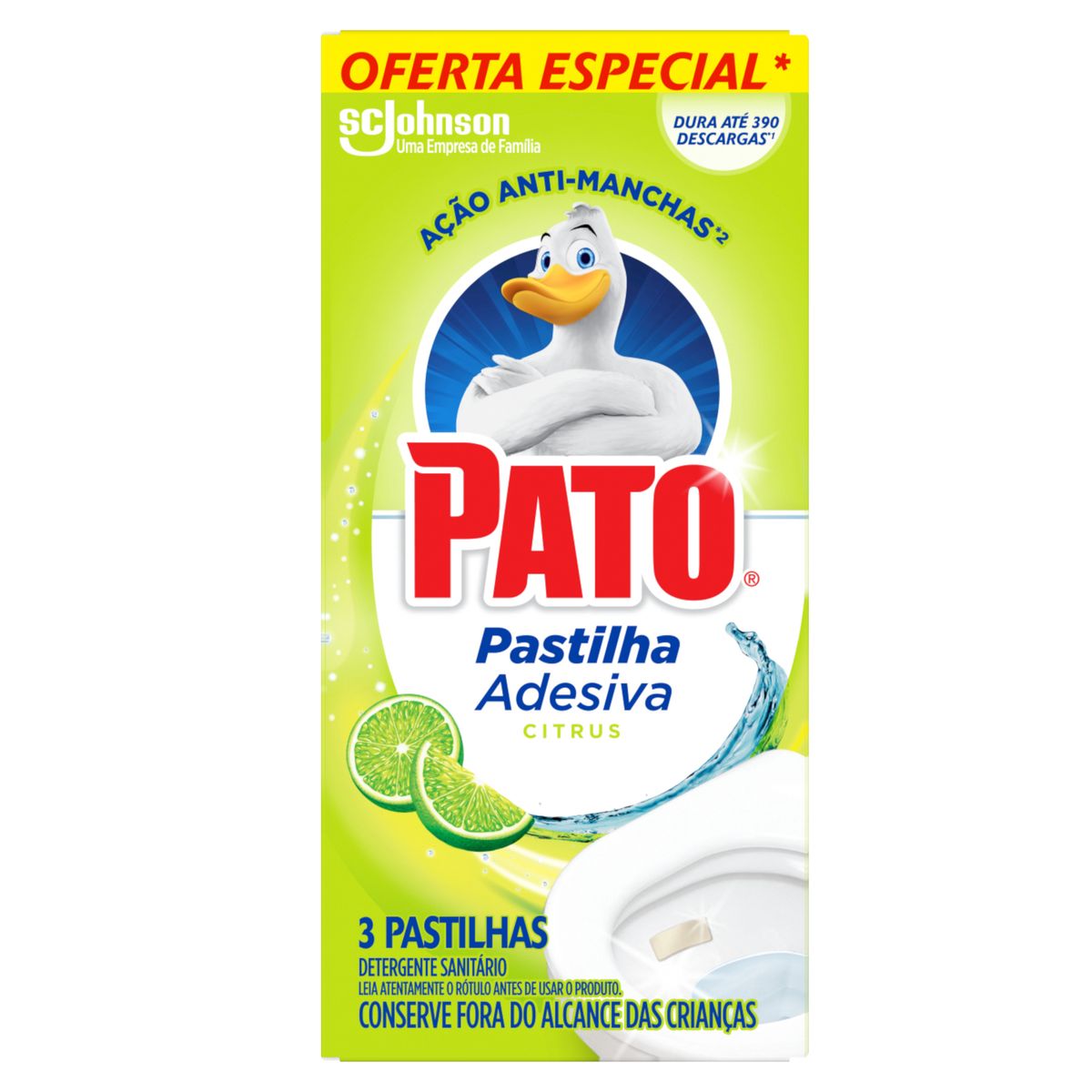 Detergente Sanitario Pastilha Adesiva Citrus Pato 3 Unidades Oferta Especial