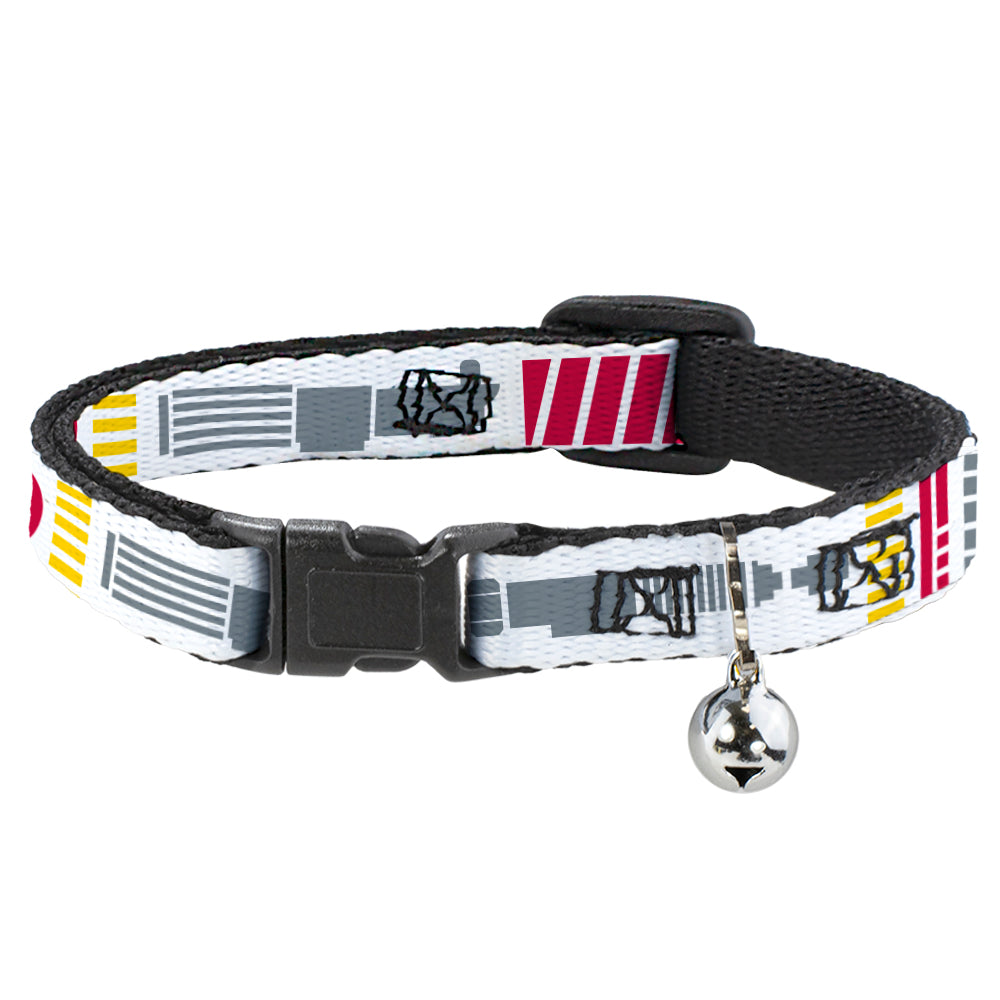 Star Wars Cat Collar， Breakaway Collar with Bell， Star Wars Rebel Pilot Rebel Alliance Insignia X Wing Fighter， 8.5 to 12 Inches 0.5 Inch Wide