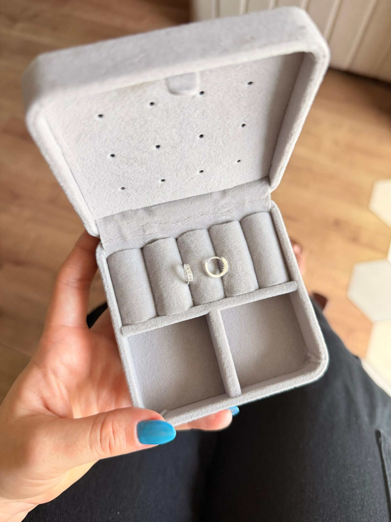 Argolinha Click Zircônia Retangular