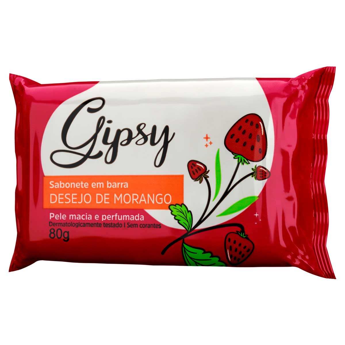 Sabonete Barra Desejo de Morango Gipsy Flow Pack 80g