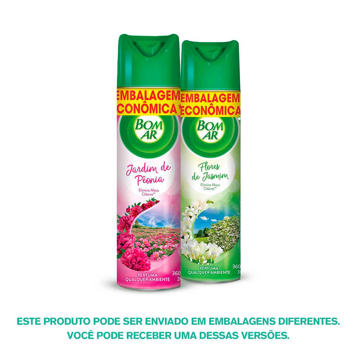 Aromatizador Bom Ar Aerossol Jardim de Peonia Embalagem Economica 360ml