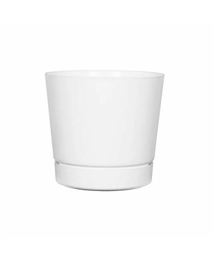 Novelty (#10062) Full Depth Round Cylinder Pot， White， 6 Inch