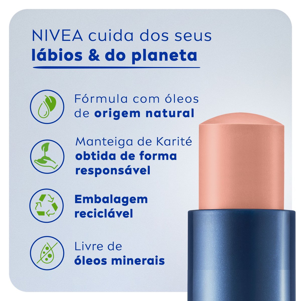 Hidratante Labial Hidra Color 2 em 1 Nude NIVEA 4,8g