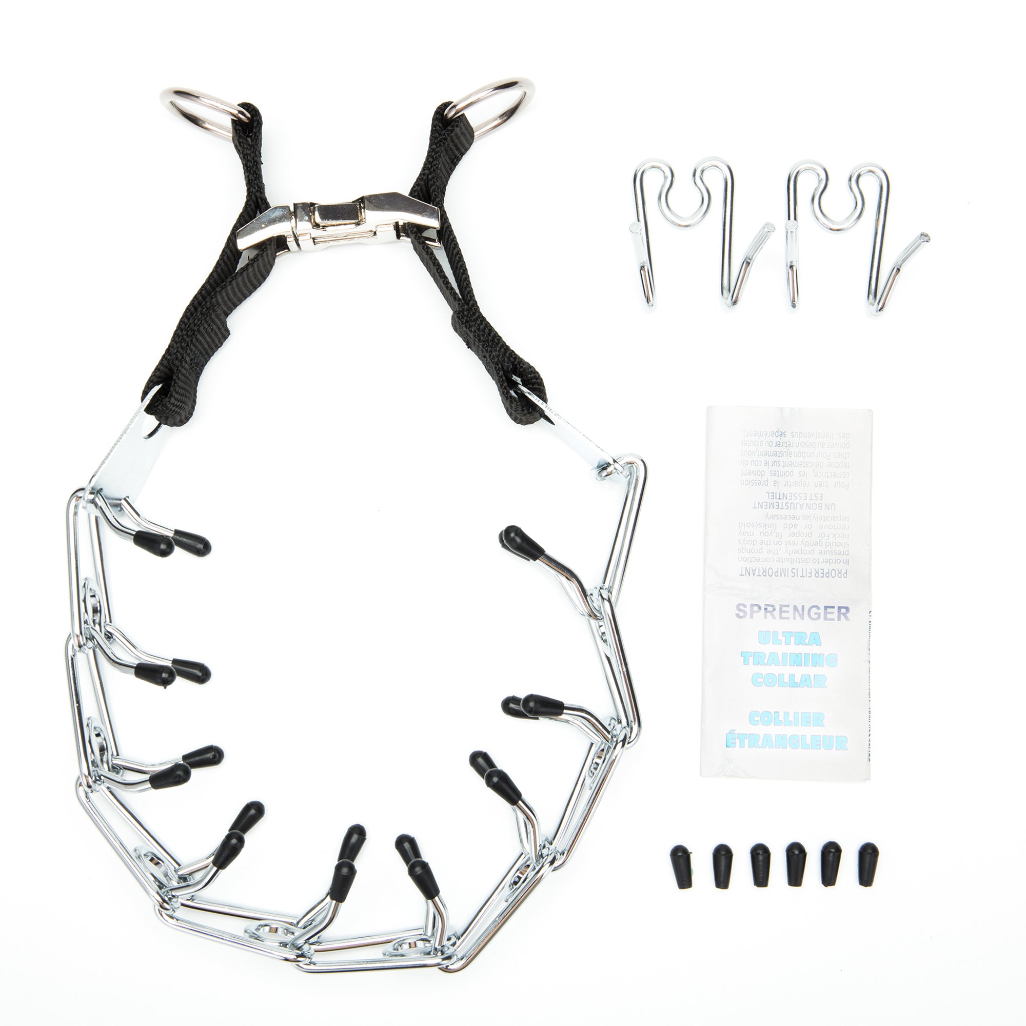 SAYFUT 24 inch Dog Prong Collar Stainless Steel Prong Collar with Buckle for Small Medium Large Dogs