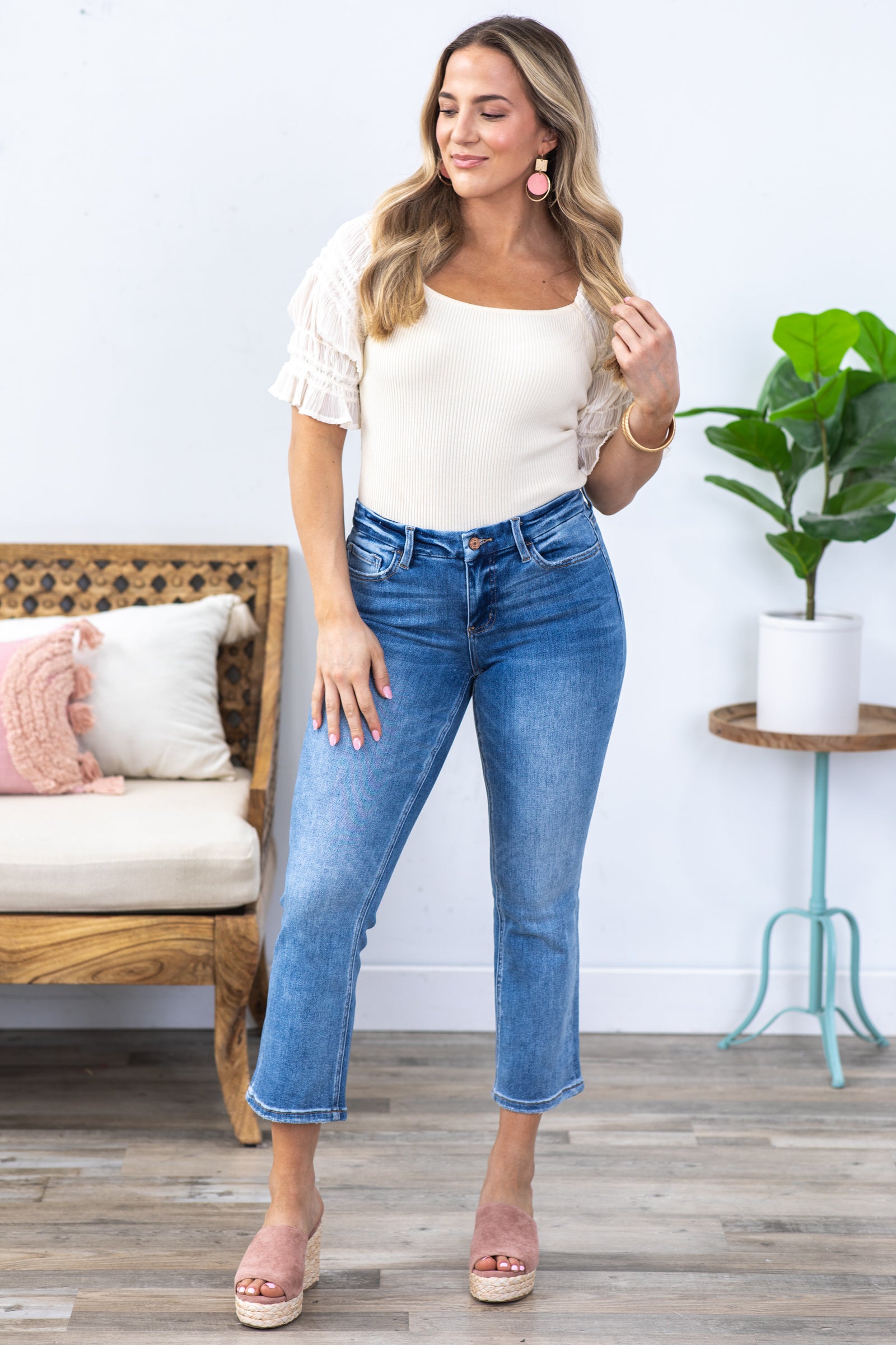 Vervet Mid Rise Kick Flare Jeans