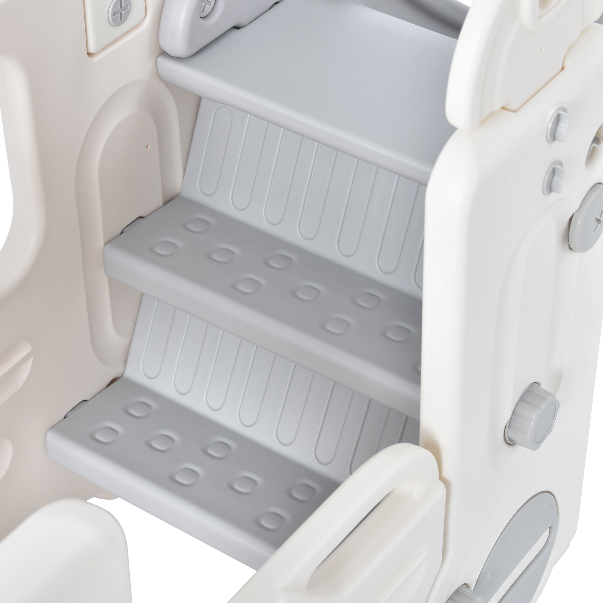 Artlia Kids Slide with Bus Play Structure Climber， Freestanding Bus Climber with Slide for Toddlers， Bus Climber Slide Set with Basketball Hoop