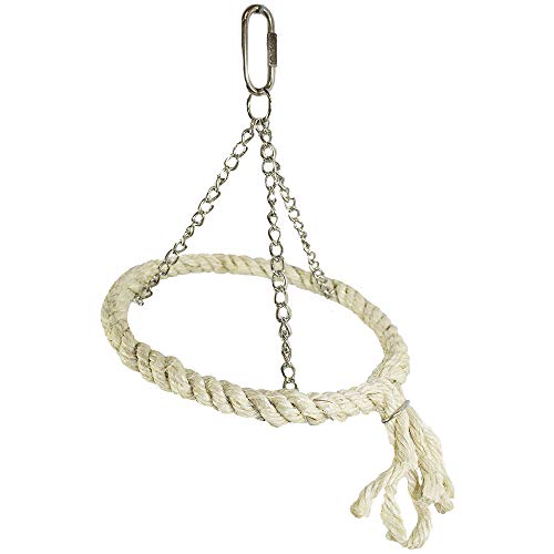 Exotic Nutrition Sisal Swing - Small Animal Toy and Cage Accessory - Sugar Glider Squirrel Marmoset Monkey Parrot Bird