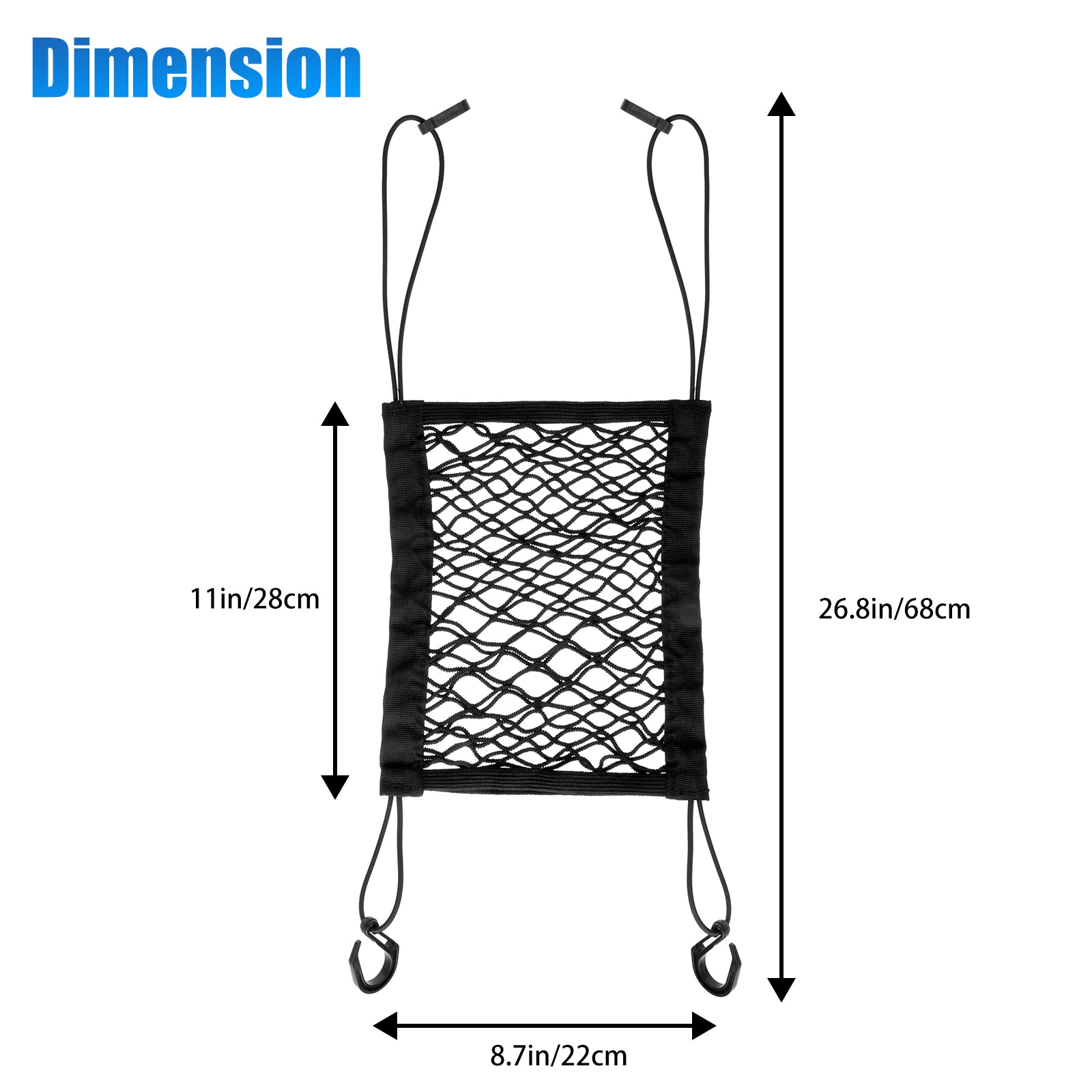 EEEkit Dog Car Net Barrier Back Seat Pet Barrier Auto Safety Mesh Organizer Universal Stretchable Storage Bag Pet Disturb Stopper for Driving Safely with Children and Pets， Black