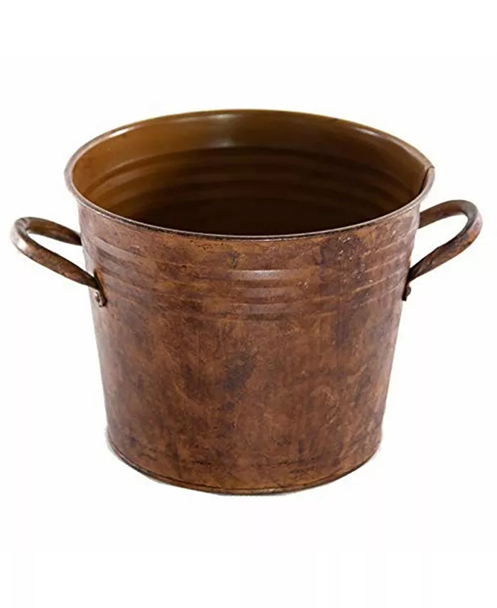 Gardener's Select GSAVB5126SPGD Farmhouse Collection Bucket Pot， Rusty
