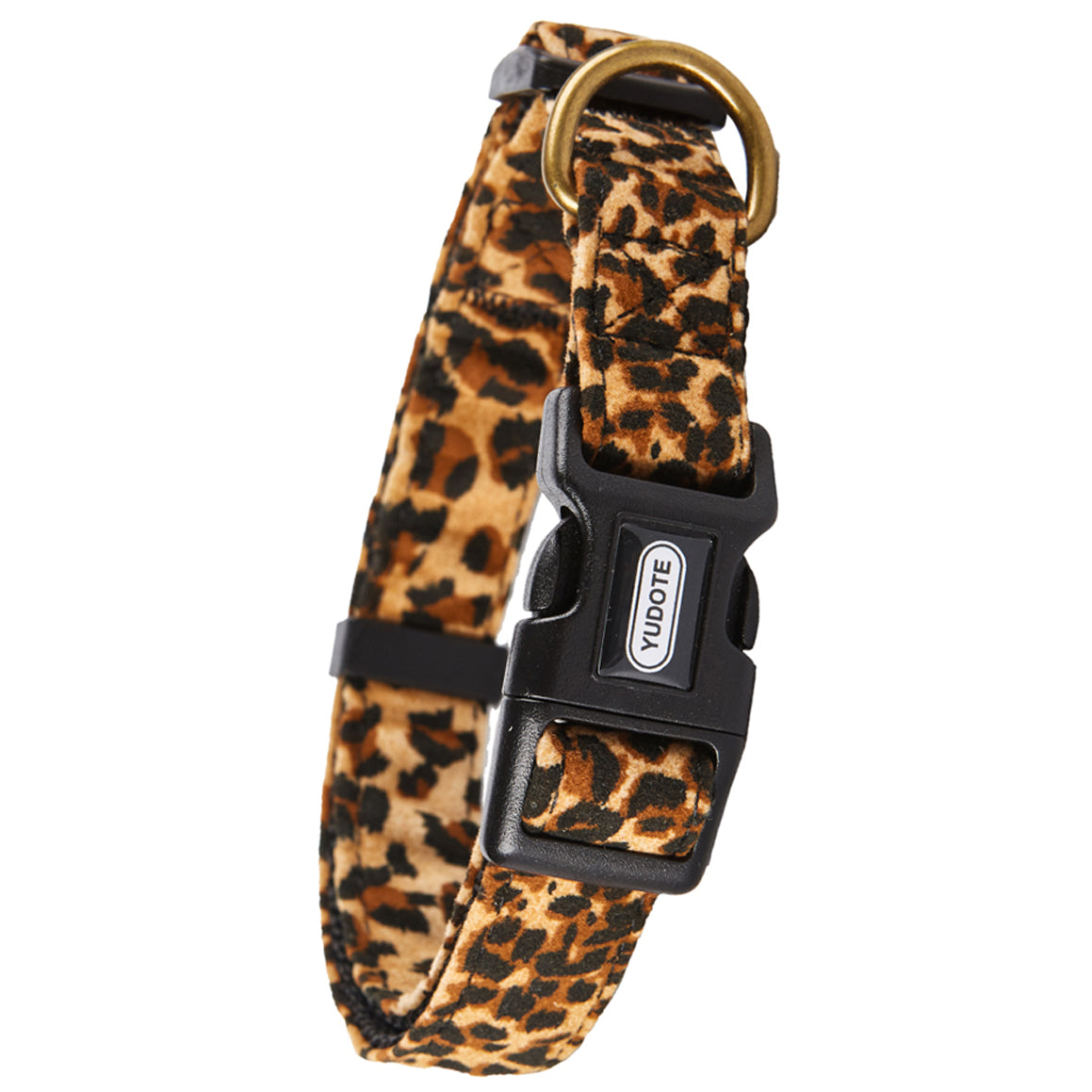 YUDOTE Dog Collar Leopard Small with Soft Flocking Fabric Adjustable 10-15