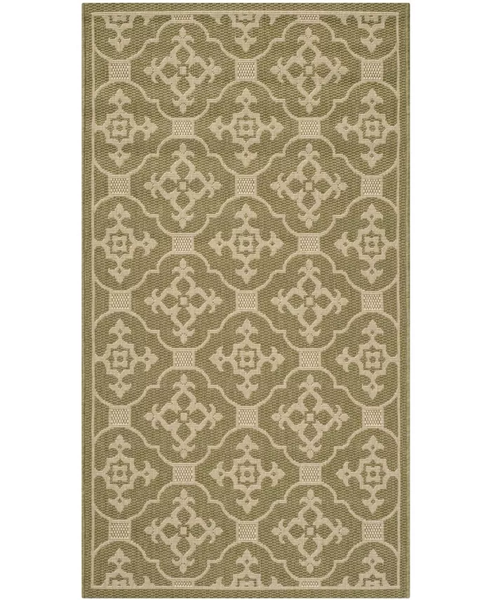 Safavieh Courtyard Green and Creme 5'3