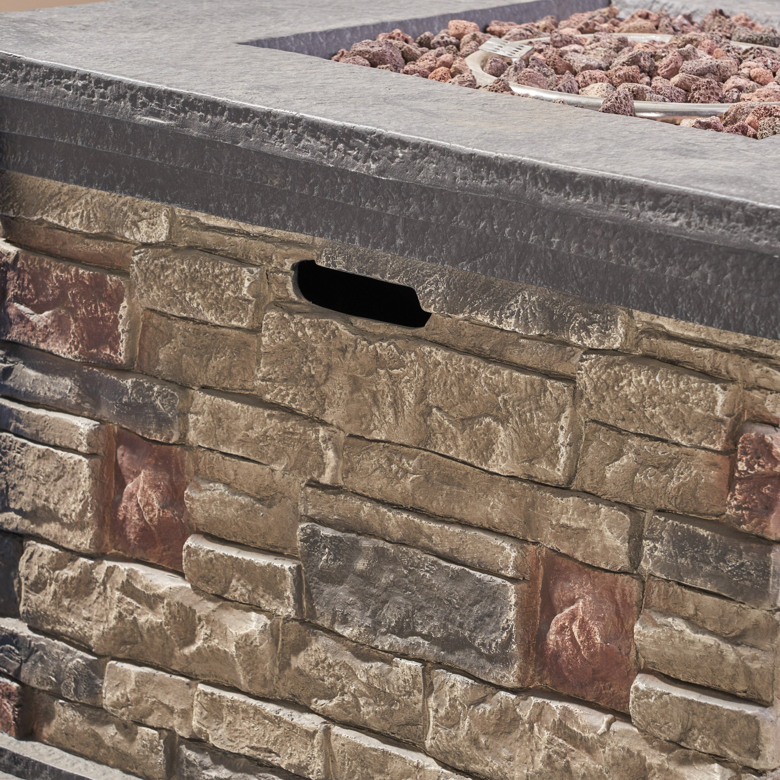 Casey Outdoor 4-Seater Wicker Print Club Chair Chat Set with Fire Pit