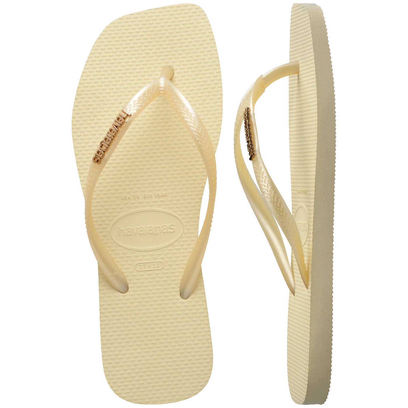 Chinelo Havaianas Slim Square Logo Metallic