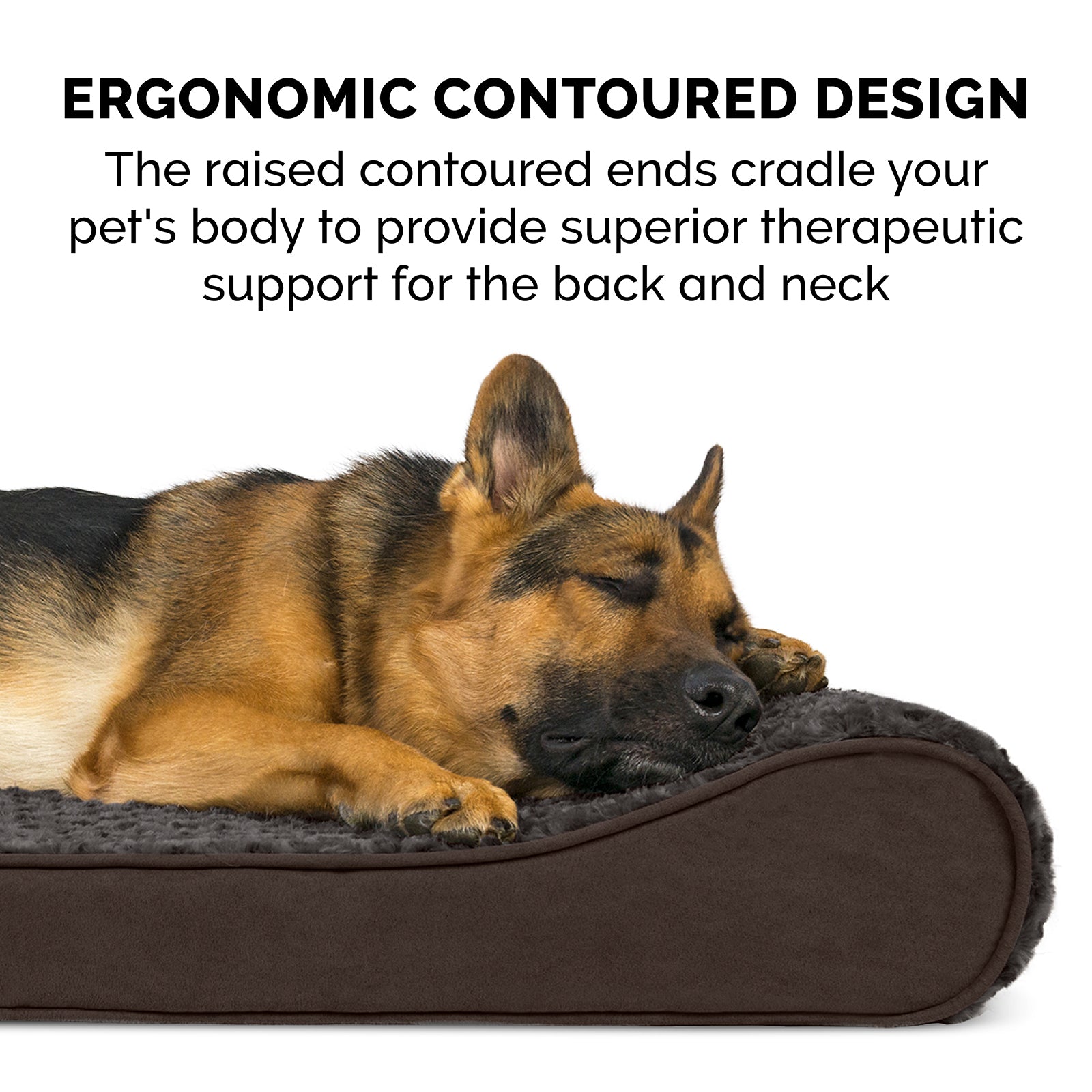 FurHaven Pet Dog Bed | Orthopedic Ultra Plush Luxe Lounger Pet Bed for Dogs and Cats， Chocolate， Small