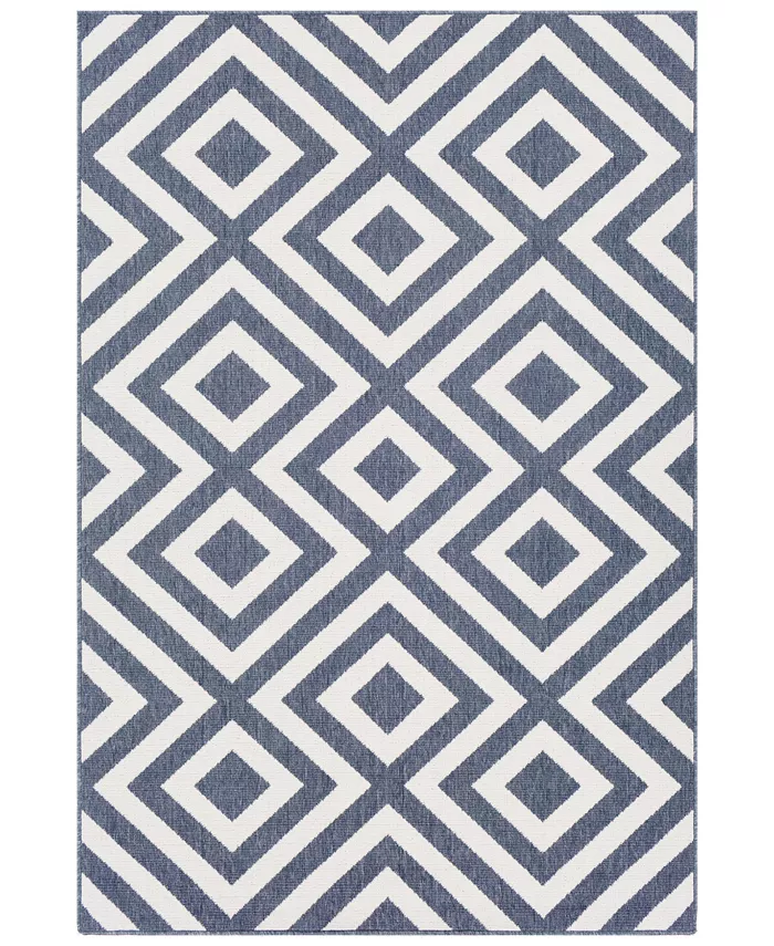 Surya Alfresco ALF-9657 Charcoal 6' x 9' Area Rug， Indoor Outdoor