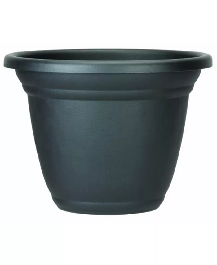 The HC Companies Mojave Round Resin Greenhouse Planter Black， 16in