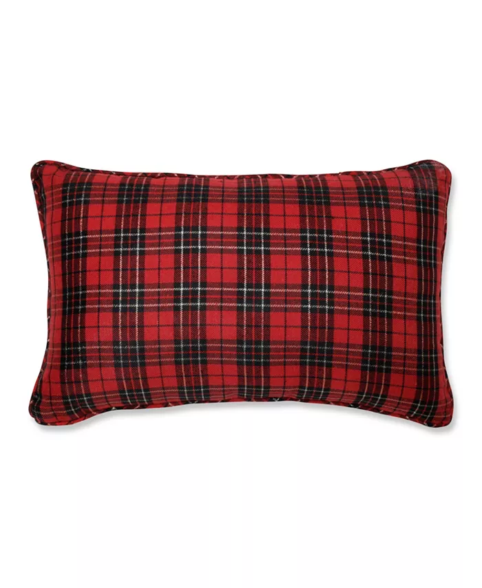 Pillow Perfect Holiday Plaid Red Rectangular Throw Pillow