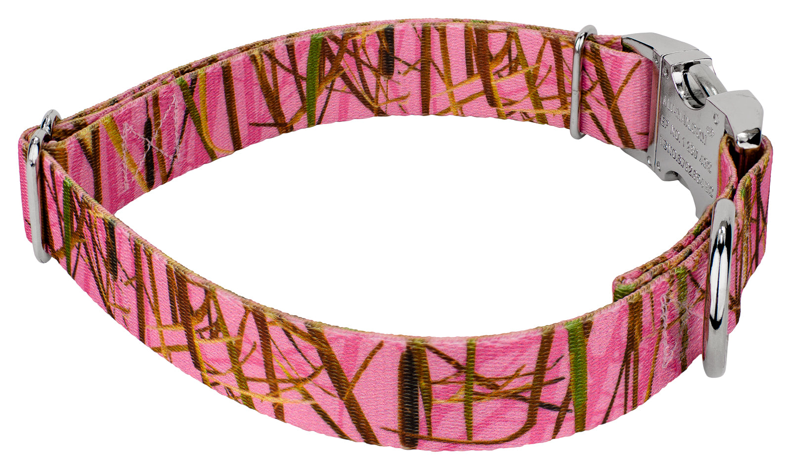 Country Brook Petz® Premium Pink Waterfowl Camo Dog Collar and Leash， Medium