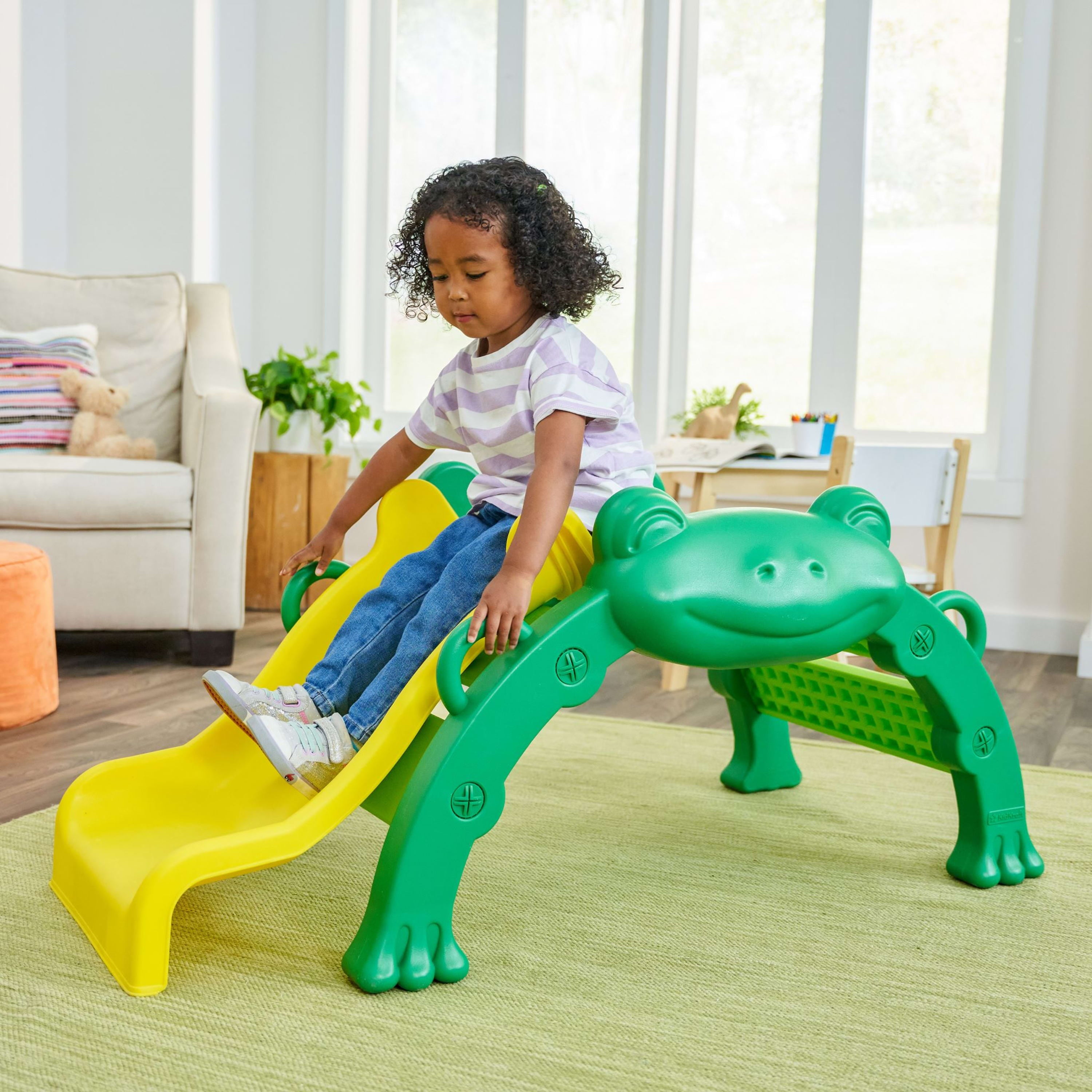 KidKraft Hop and Slide Frog Toddler Climber for Gross Motor Skills