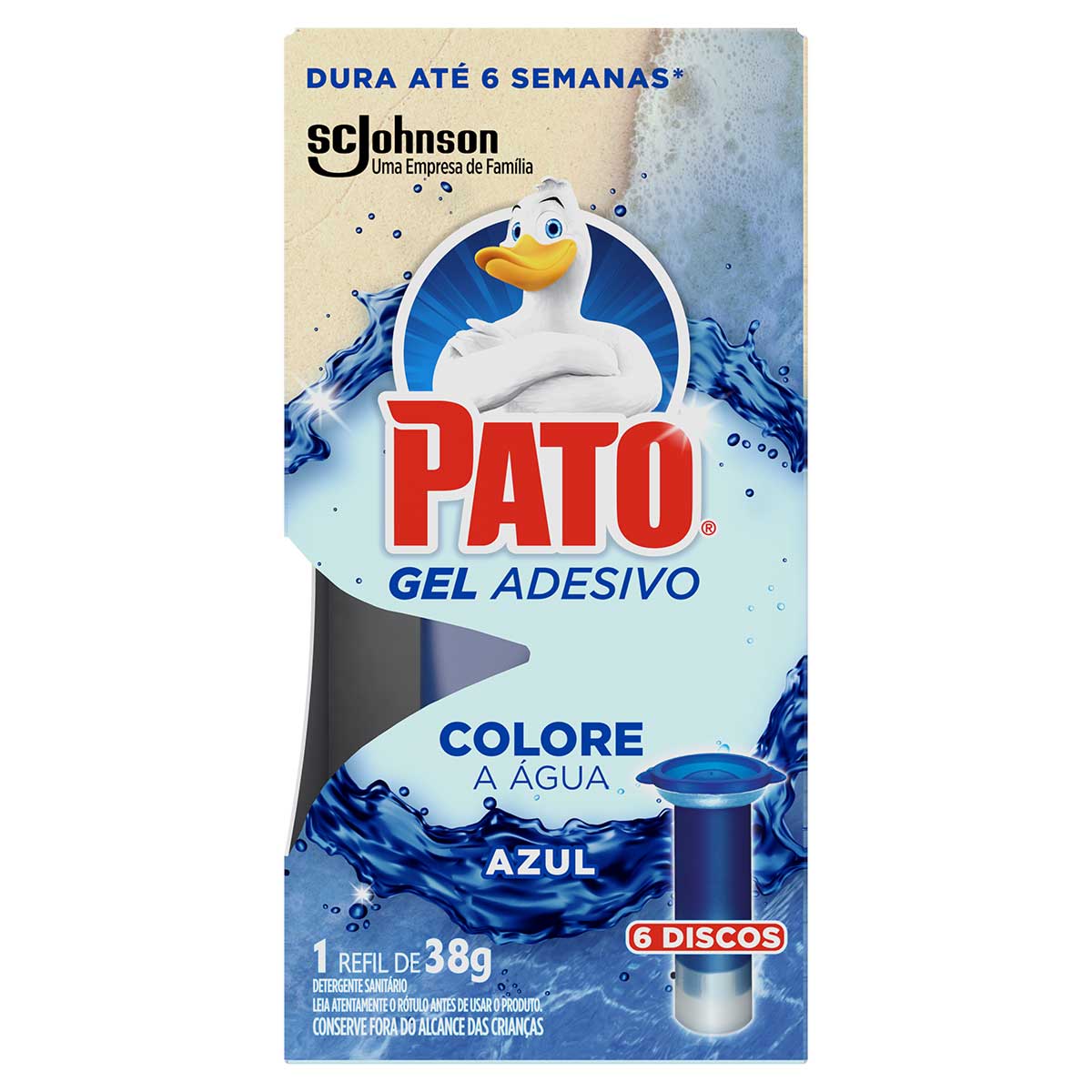 Detergente Sanitario Gel Adesivo Azul Pato 38g Refil