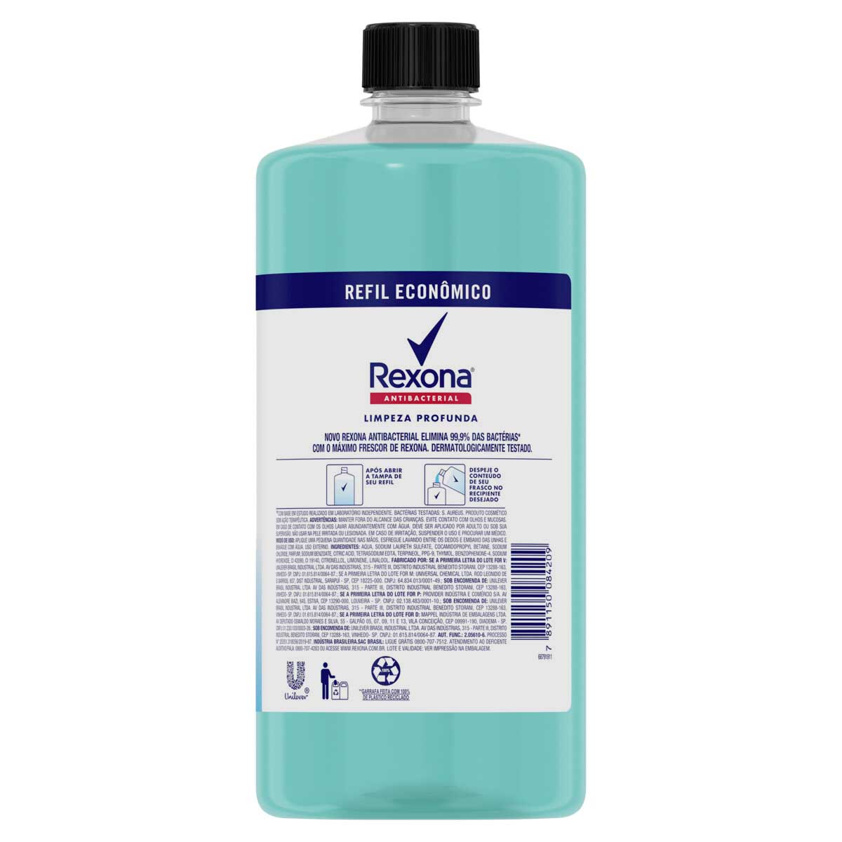 Sabonete Liquido para as Maos Rexona Limpeza Profunda 1L Refil Economico