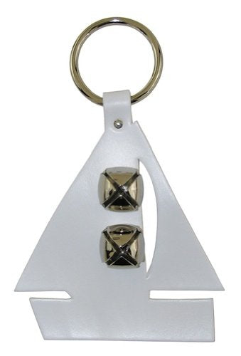 Auburn Leather - Pet Bell Hanger - Sailboat - White