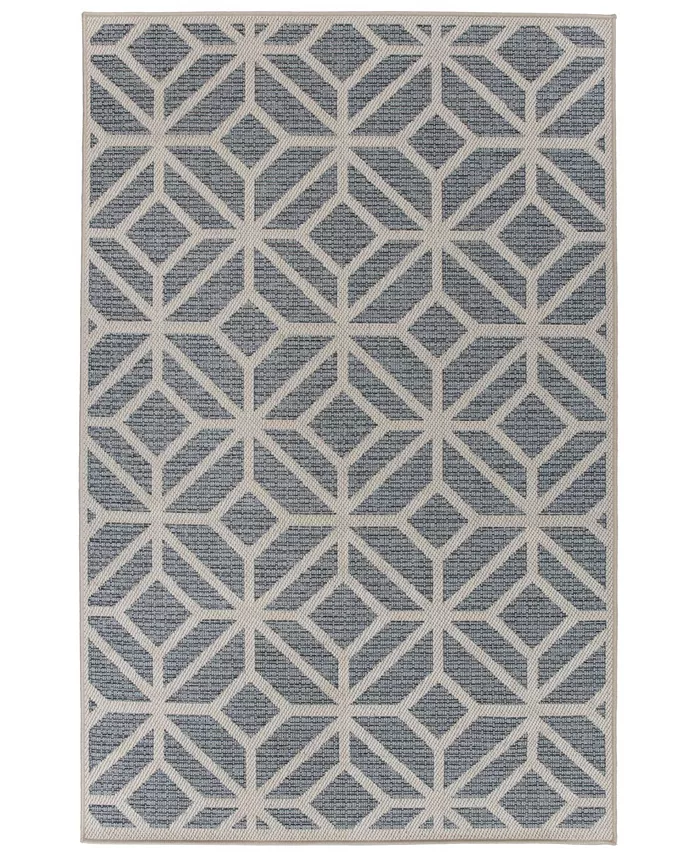 Main Street Rugs Nassau 411 Blue 5' x 7' Outdoor Area Rug