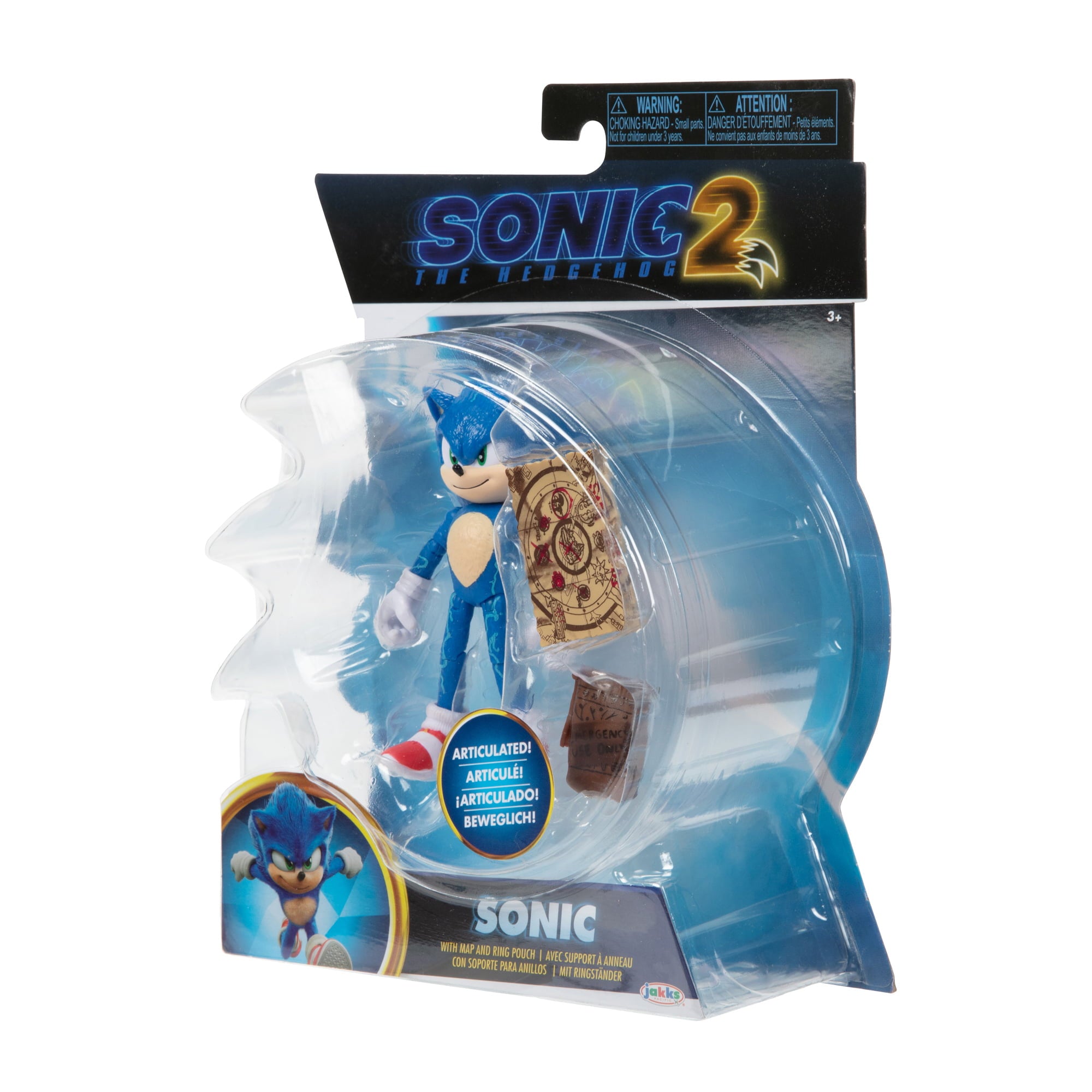 Sonic 2 Movie 4 Inch Figures Sonic with Map and Pouch