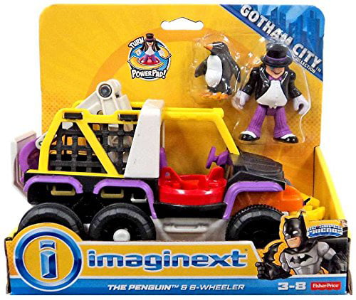 Imaginext Gotham City DC Superfriends Batman Villain vehicle with Minifigure - Penguin and 8 Wheeler Truck