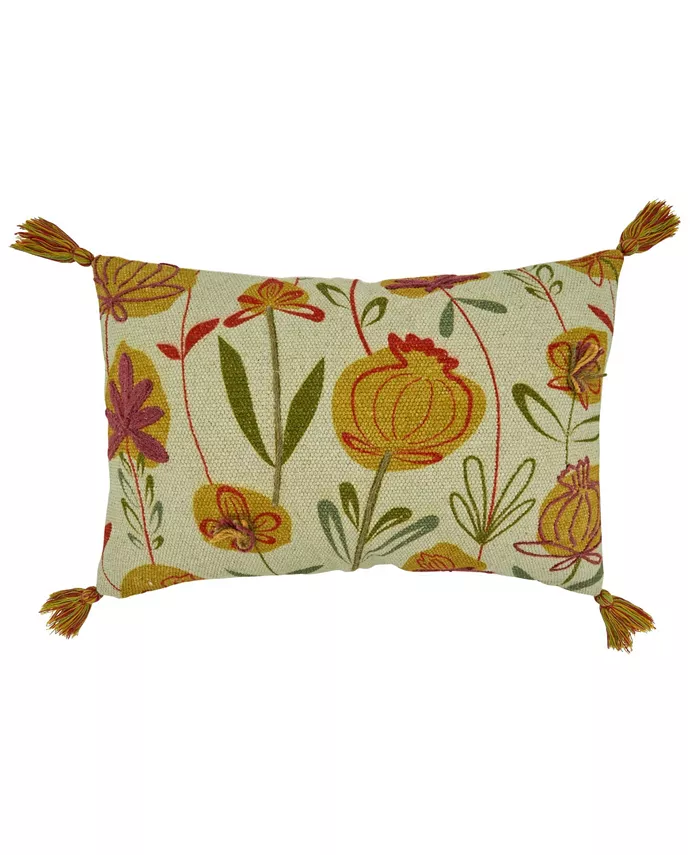 Saro Lifestyle Embroidered Decorative Pillow， 16