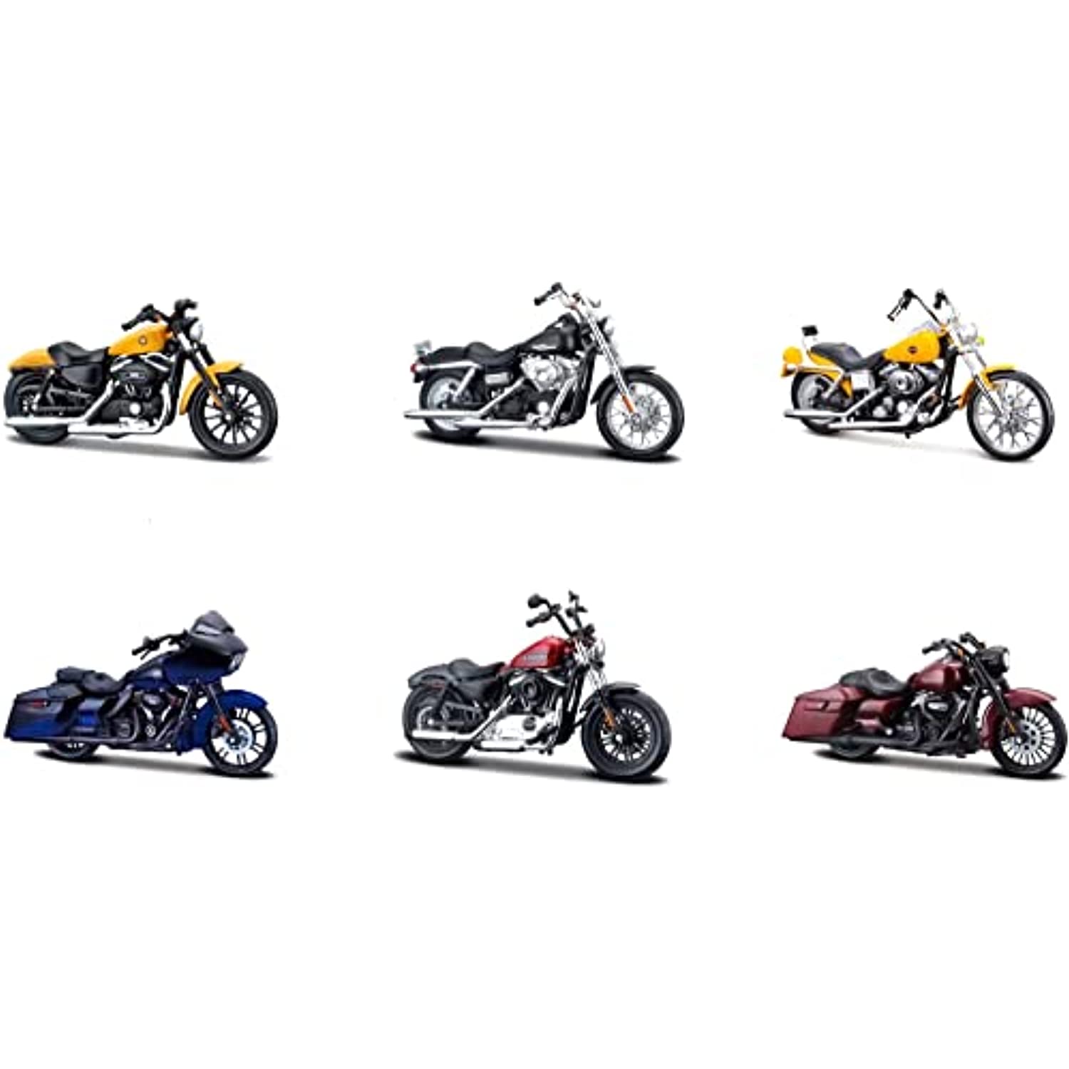 Harley-Davidson Motorcycles 6 piece Set Series 39 1/18 Diecast Models by Maisto