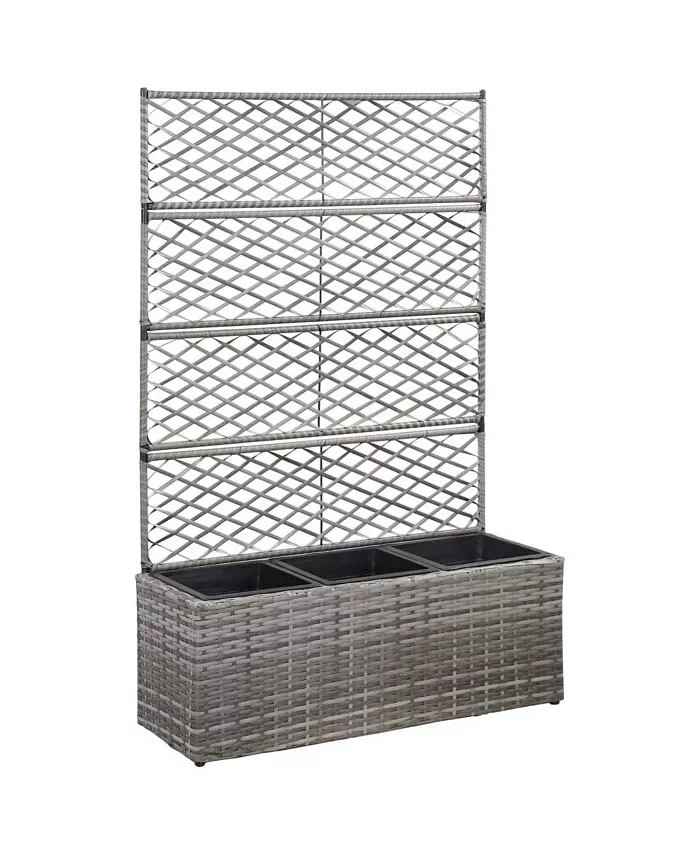 vidaXL Trellis Raised Bed with 3 Pots 32.7