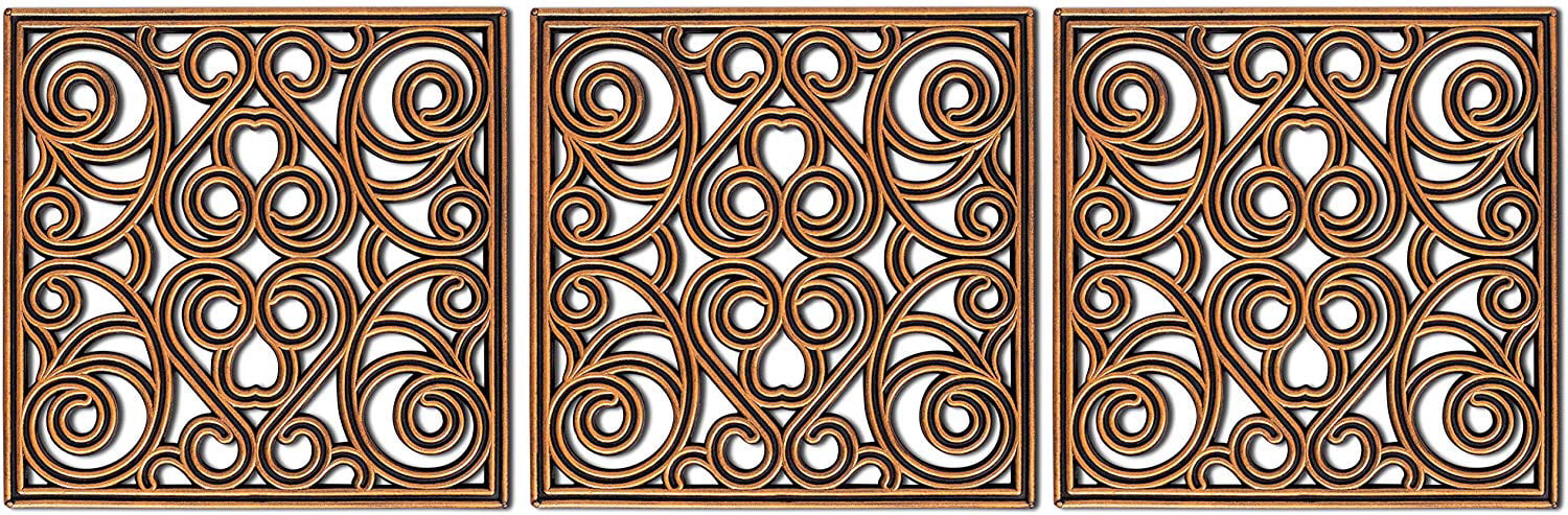 BirdRock Home Rubber Stepping Stone Tiles - 12 x 12" - Set of 3 - Copper
