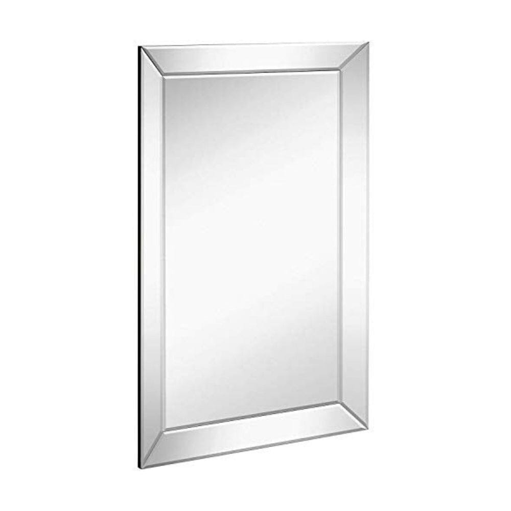 Large Framed Wall Mirror with Angled Edge Mirror Frame